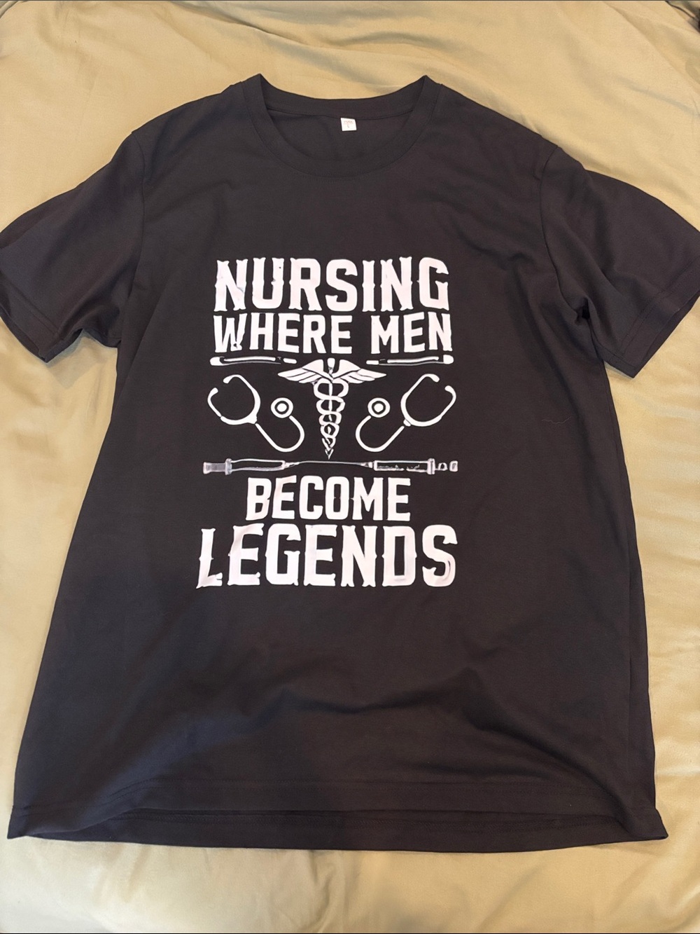 Nursing Where Men Become Legends Graphic Tee - Black